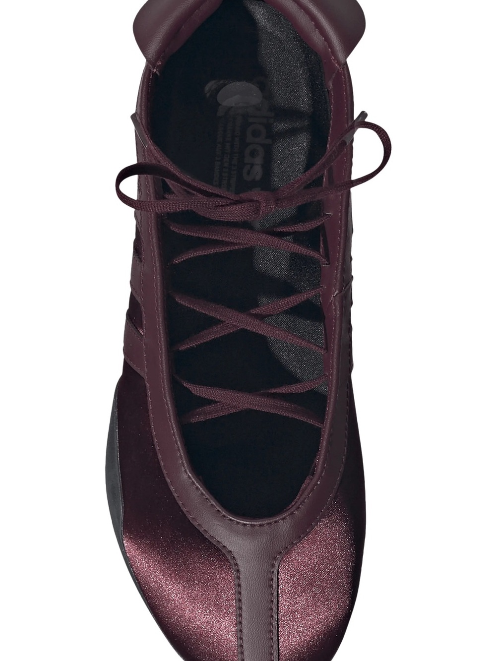 Adidas Women's Taekwondo Mei Maroon Lace-Up Ballet Flats with Ankle Ties - Picture 4 of 5